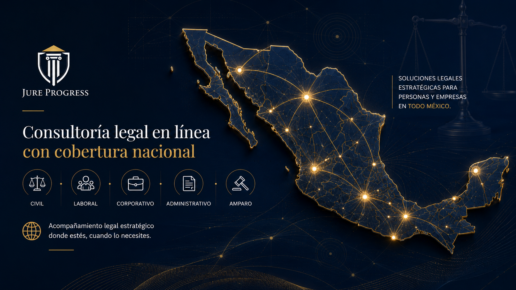 Mapa de México con cobertura nacional Jure Progress